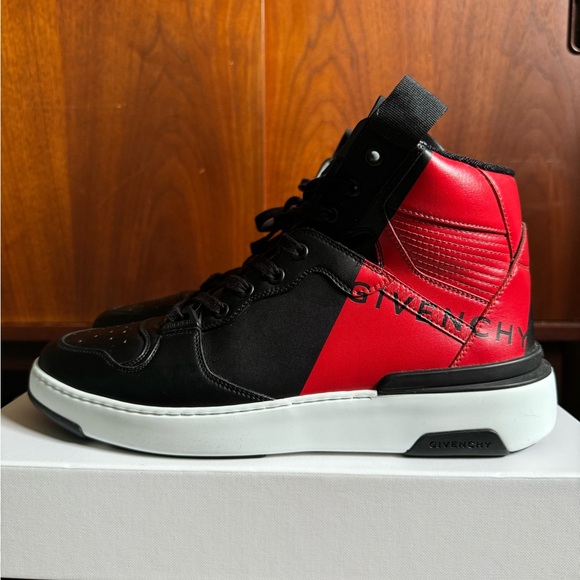 Givenchy Black and Red Wing High Top Sneakers - Picture 6 of 11